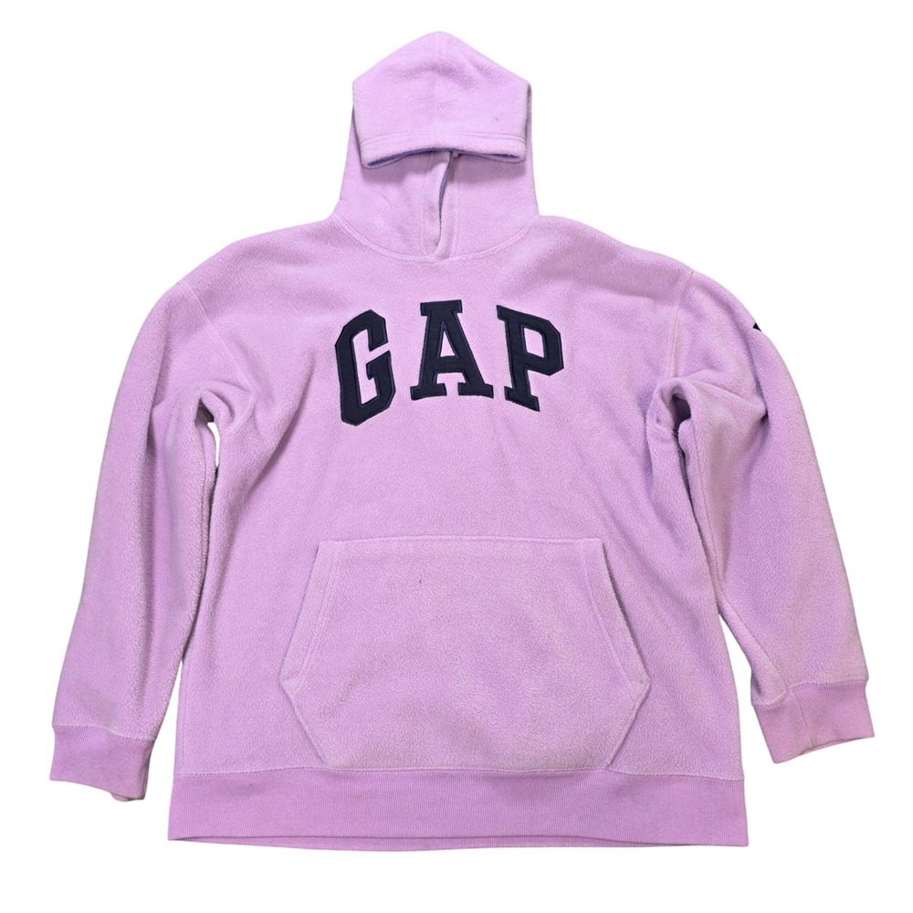 Vintage Gap Fleece Hoodie Girl's Size XXL (14-16) Purple Arch Logo Pullover Y2K